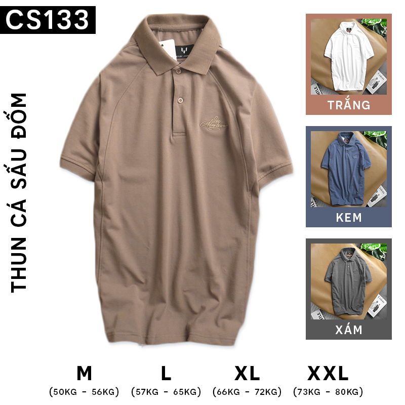 14193-cs133a-5.png Áo Thun Nam Cổ Bẻ Thêu Chữ Cao Cấp - CS133