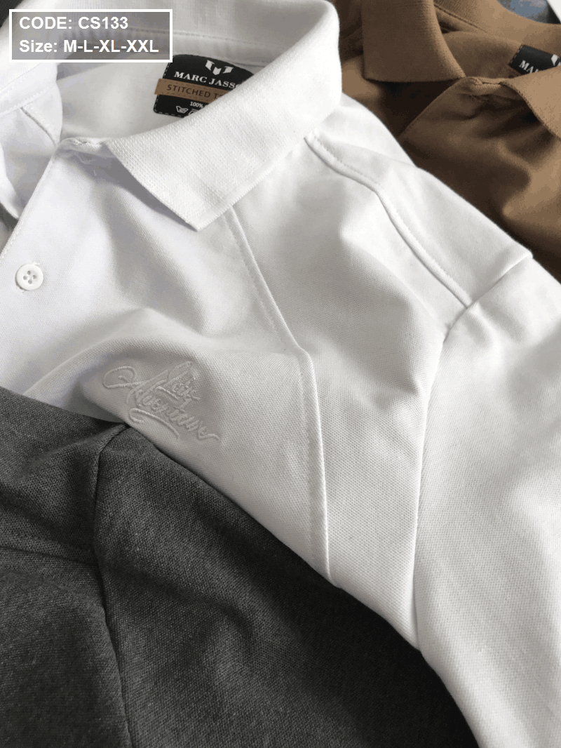 Shop sỉ áo Thun Nam Cổ Bẻ Thêu Chữ Cao Cấp