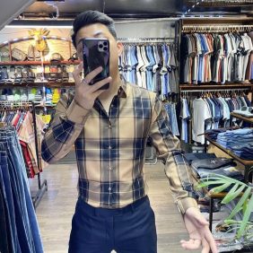 Áo sơ mi nam sọc vàng cao cấp