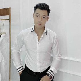 Sơ mi nam hàn quốc tay và cổ phối
