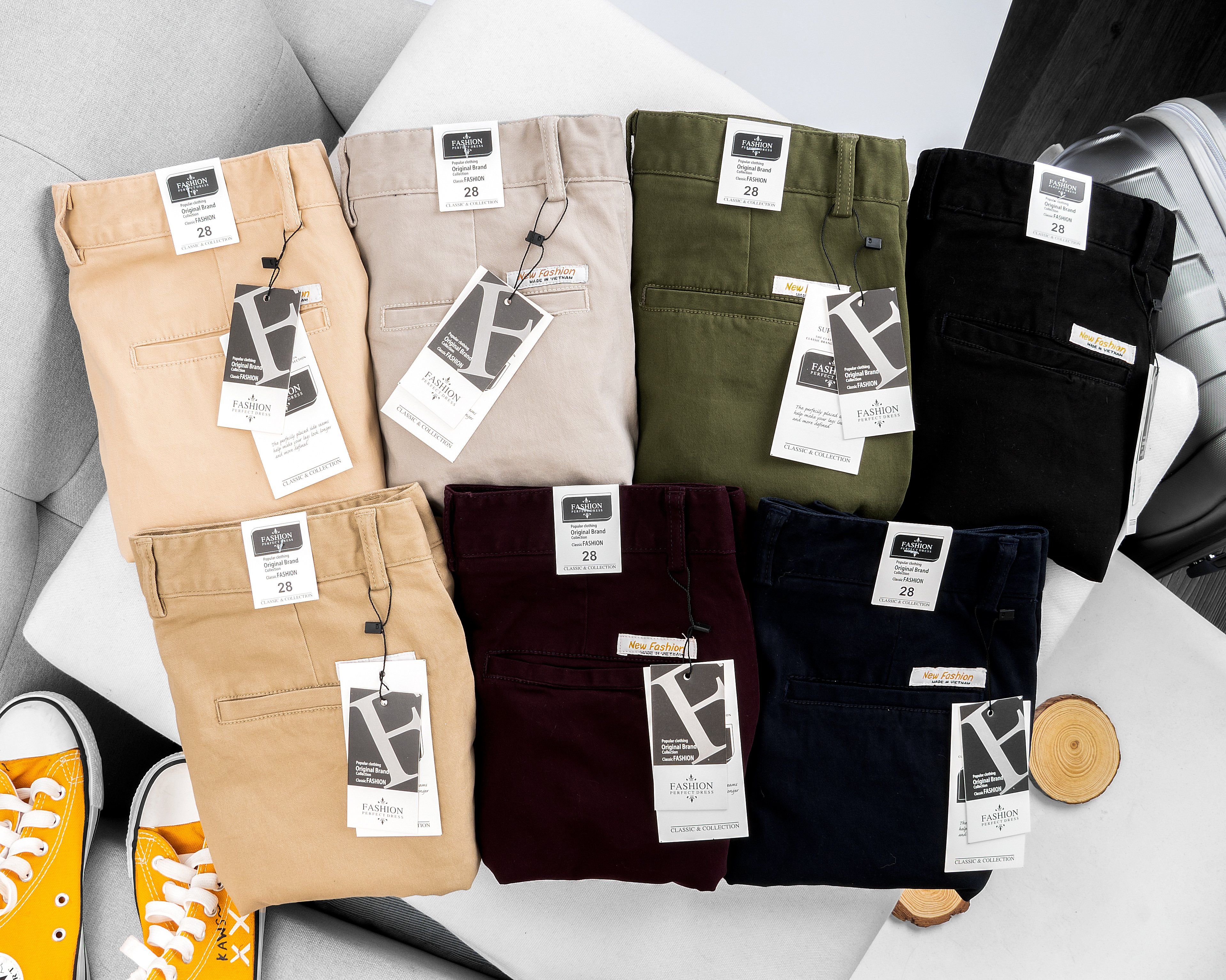 Quần short kaki nam co giãn không ra màu