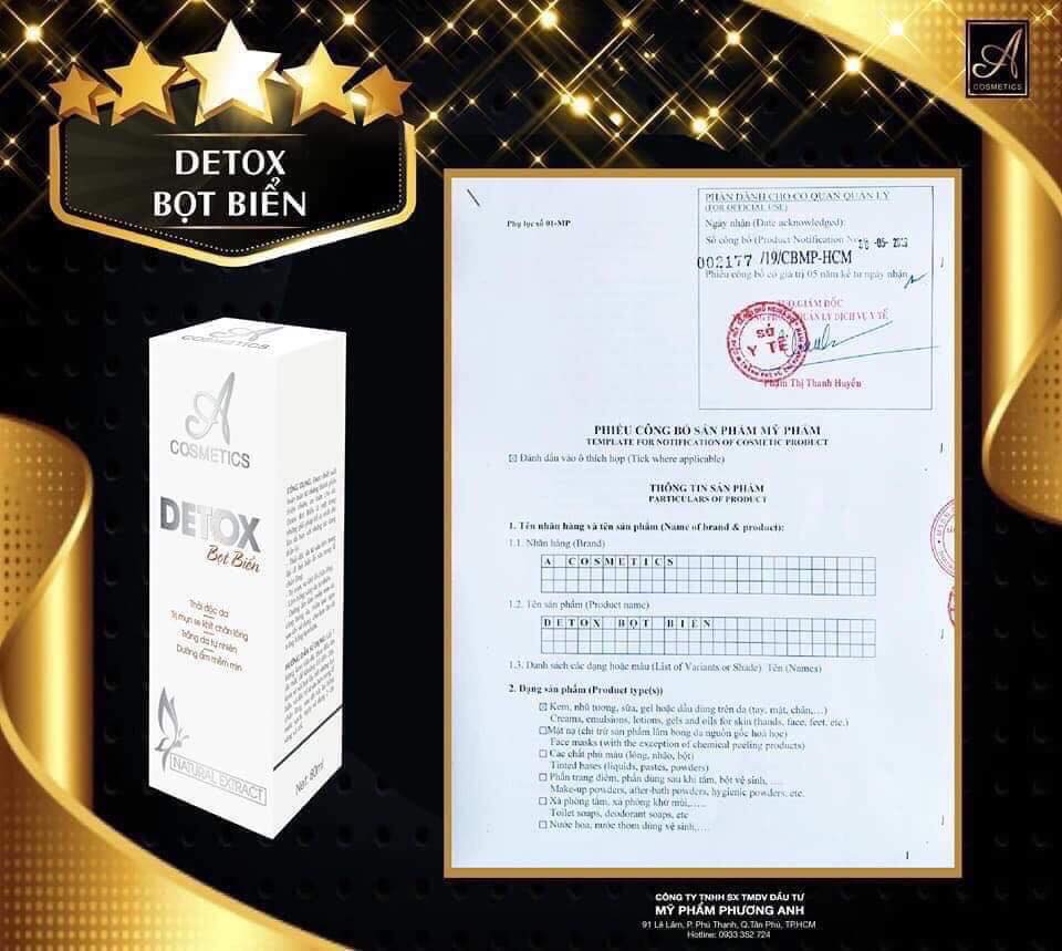Detox thải độc tố da A Cosmetics Detox thải độc tố da A Cosmetics