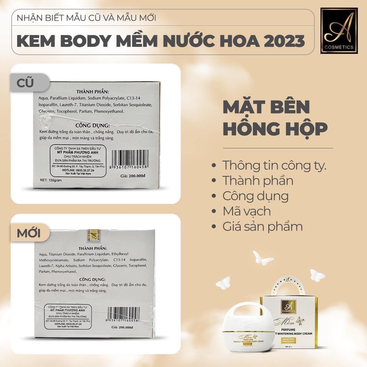 Kem Body Mềm Nước Hoa A Cosmetics Mỹ Phẩm Phương Anh
