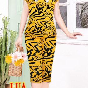 Đồ bộ nữ quần lỡ hoạ tiết beo vải lụa