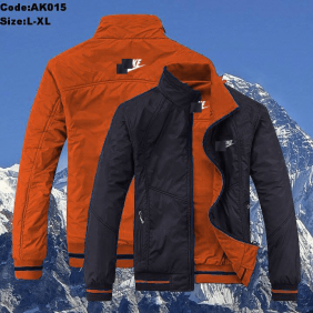 Áo khoác dù nam 2 lớp màu đen cam