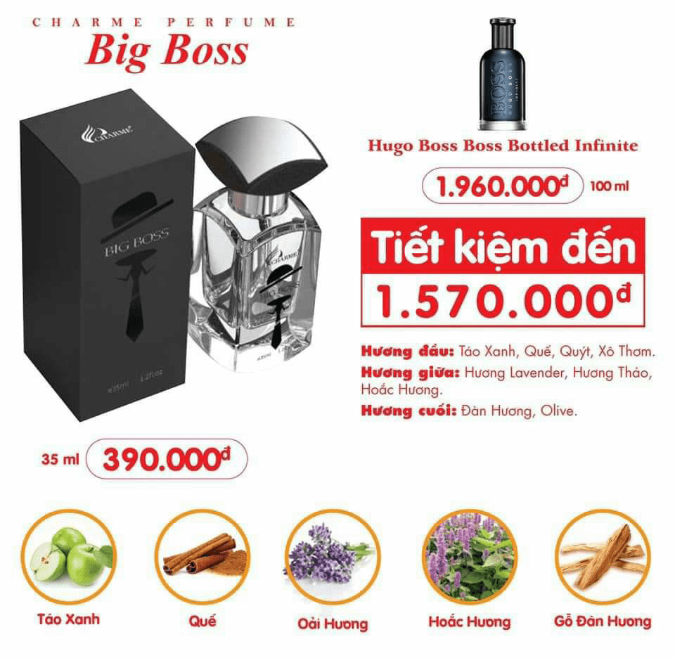 HÀNG CHÍNH HÃNG- Nước hoa Charme Nam Big Boss 35ml