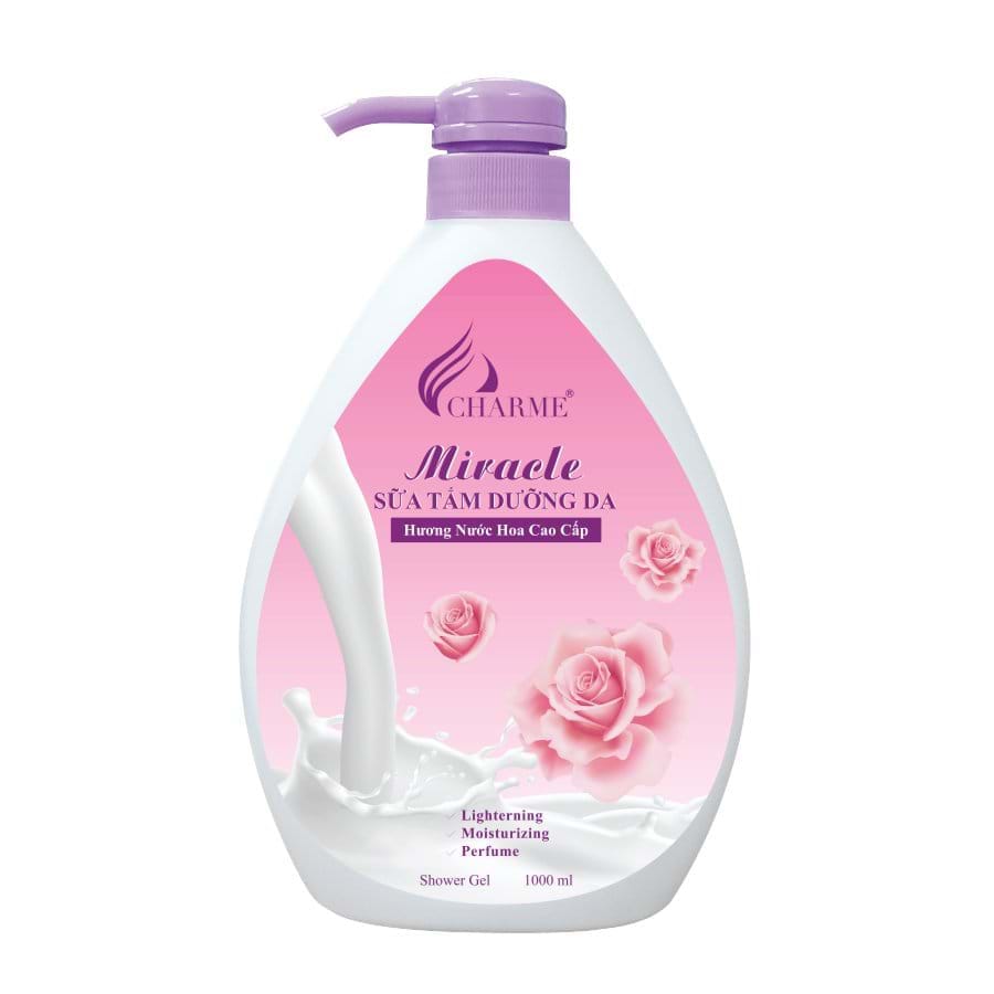 Sữa Tắm Nước Hoa Charme Miracle 1000ml Hương Hoa Hồng