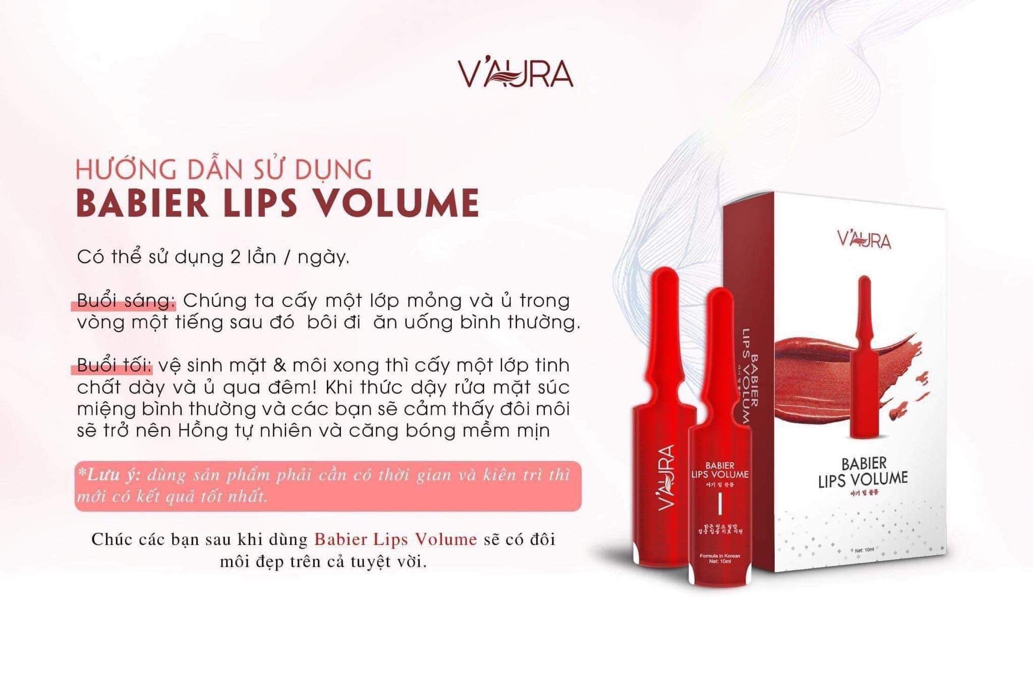 Tinh chất cấy màu môi Vaura Babier Lips Volume chính hãng Tinh chất cấy màu môi Vaura Babier Lips Volume chính hãng