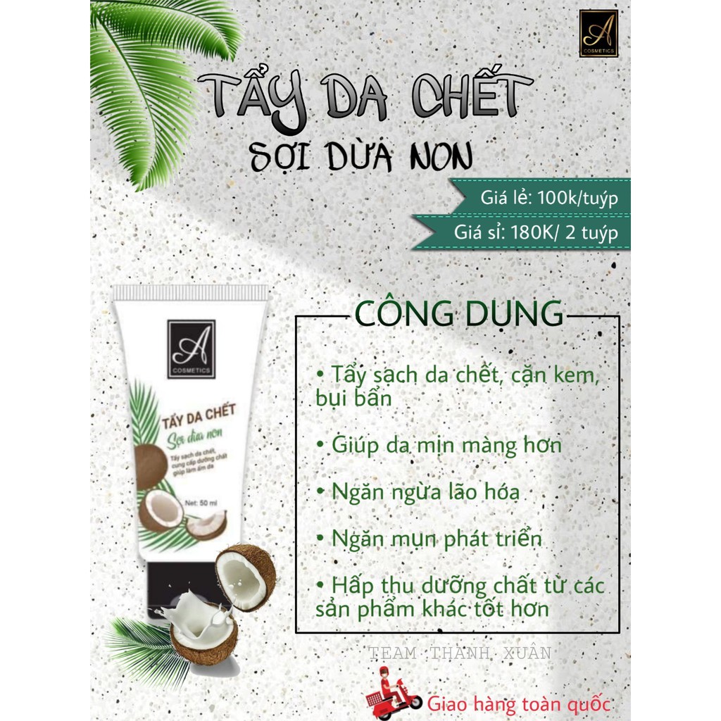 Tẩy tế bào chết sợi dừa non A Cosmetics Tẩy tế bào chết sợi dừa non A Cosmetics