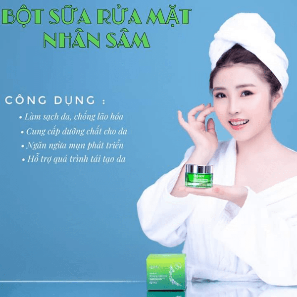 Bột rửa mặt nhân sâm MQ Skin chính hãng