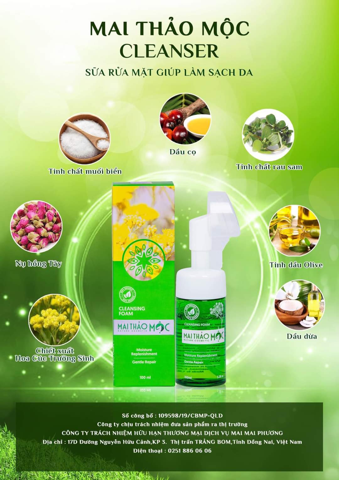 SRM Mai Thảo Mộc hỗ trợ trị mụn