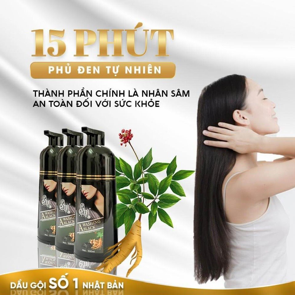 Bỏ sỉ dầu Gội Phủ Bạc Sin Hair Màu Đen