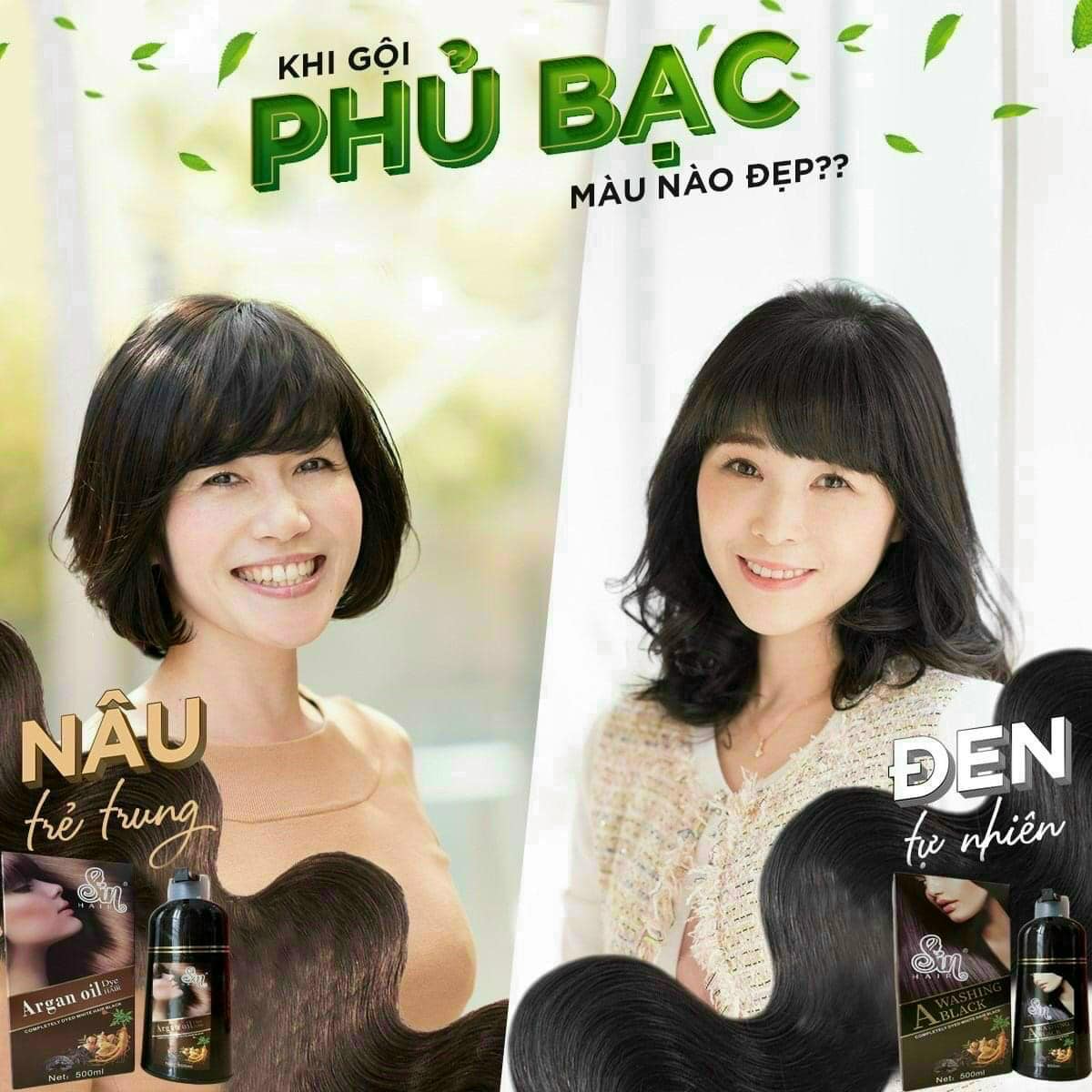 Bỏ sỉ dầu Gội Phủ Bạc Sin Hair Màu Đen