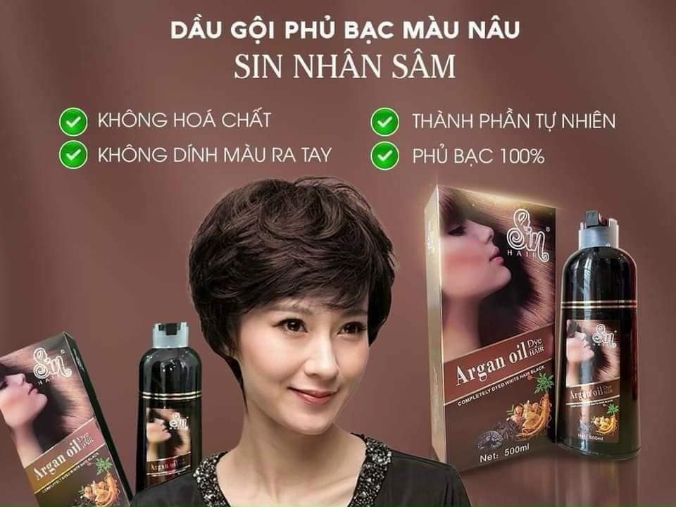 Bỏ sỉ dầu Gội Phủ Bạc Sin Hair Màu Đen