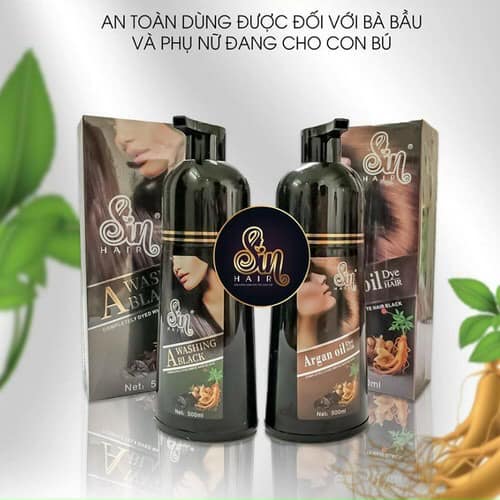 Bỏ sỉ dầu Gội Phủ Bạc Sin Hair Màu Đen