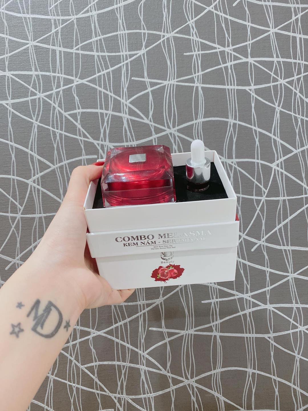 Combo Lựu Đỏ Kem Nám Melasma Và Serum Giảm Nám MD Beauty - 8938510826365