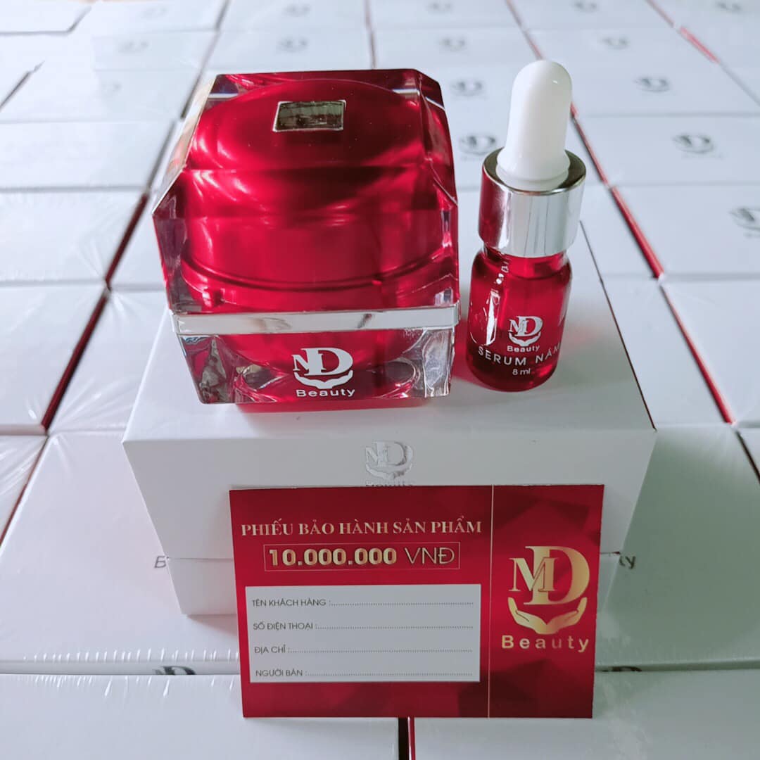 Combo Lựu Đỏ Kem Nám Melasma Và Serum Giảm Nám MD Beauty - 8938510826365