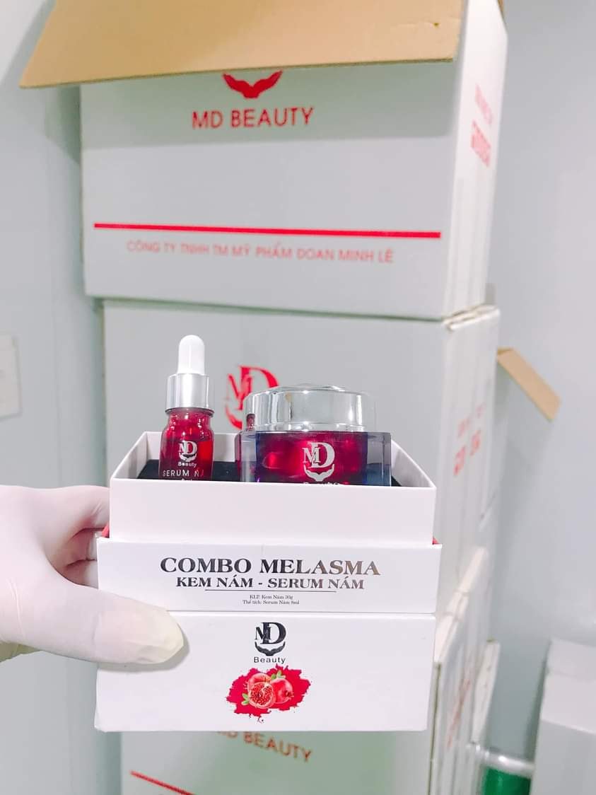 Combo Lựu Đỏ Kem Nám Melasma Và Serum Giảm Nám MD Beauty - 8938510826365