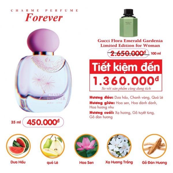 Cần lấy sỉ nước hoa nữ Charme Forever 35ml chính hãng Nước hoa nữ Charme Forever 35ml chính hãng
