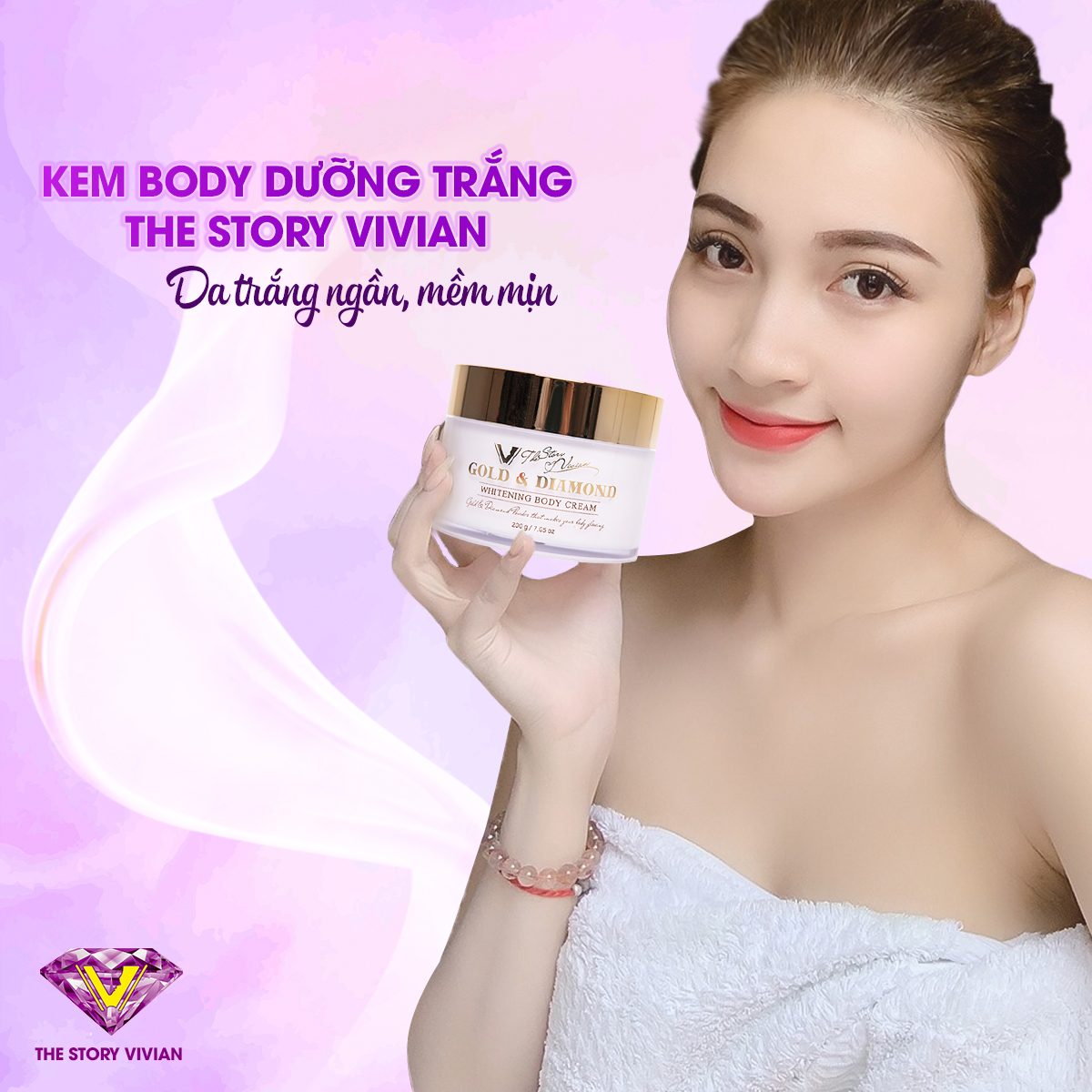Kem body dưỡng trắng da The Story Vivian Kem body dưỡng trắng da The Story Vivian