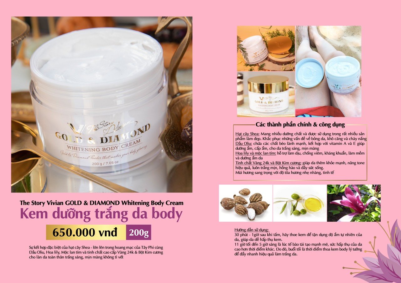 Kem body dưỡng trắng da The Story Vivian Kem body dưỡng trắng da The Story Vivian