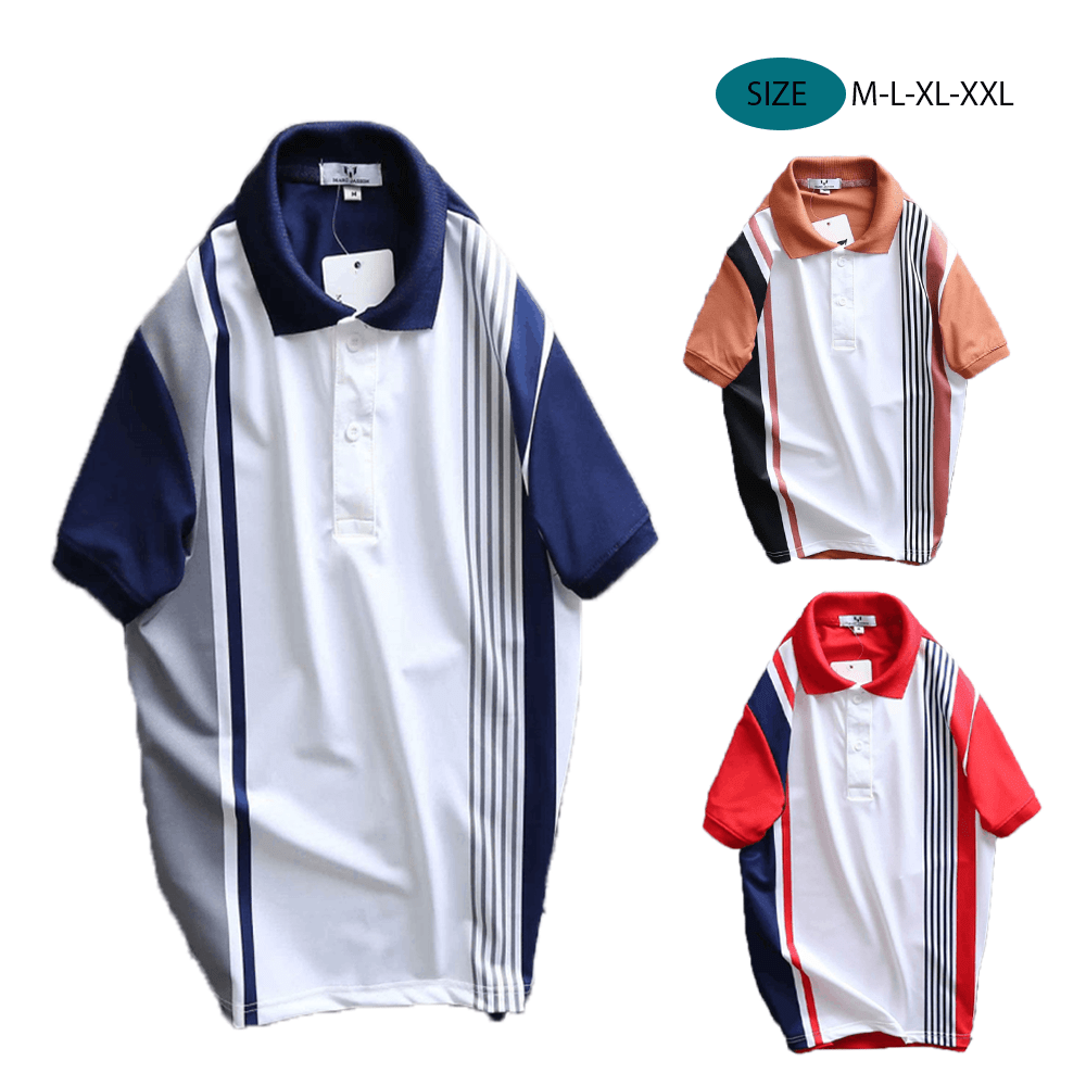 Áo thun sọc Polo nam cổ bẻ Áo thun sọc Polo nam cổ bẻ