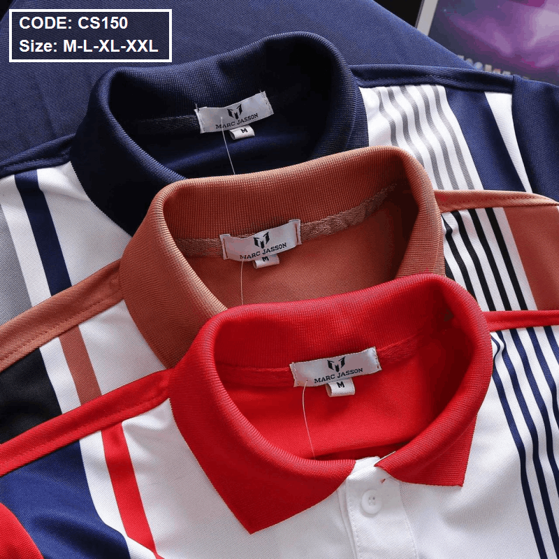 Áo thun sọc Polo nam cổ bẻ Áo thun sọc Polo nam cổ bẻ