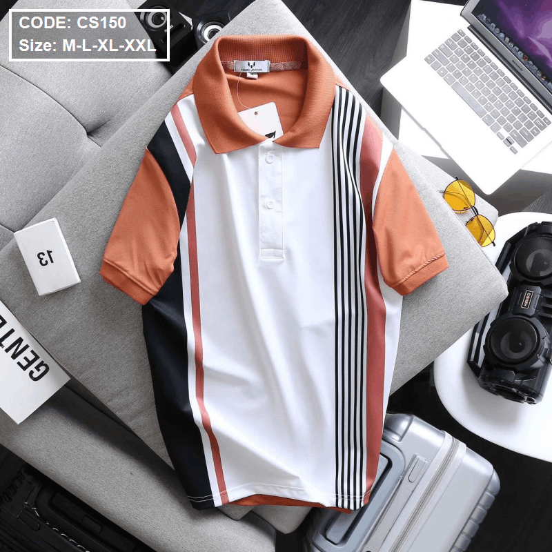 Áo thun sọc Polo nam cổ bẻ Áo thun sọc Polo nam cổ bẻ