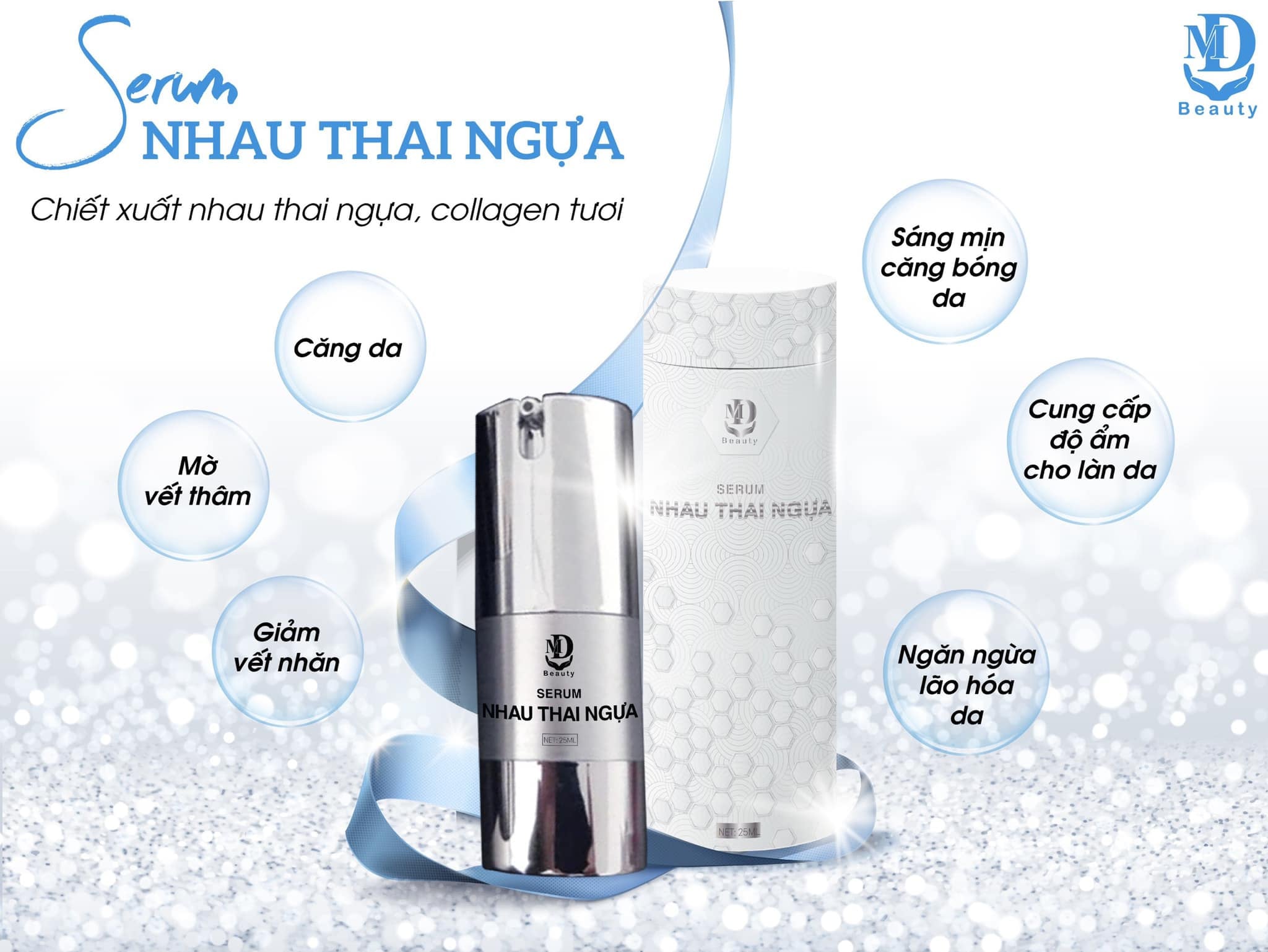 serum nhau thai ngựa ngăn ngừa mụn nám MD BEAUTY