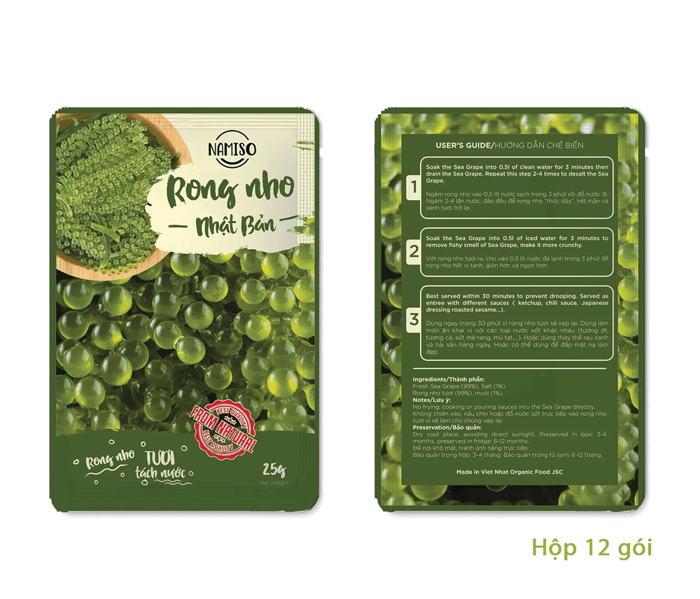 Rong nho tách nước Namiso 12 gói 300g