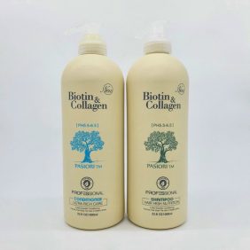 Cặp dầu gội xả Biotin Collagen trắng 1000ml Chính Hãng