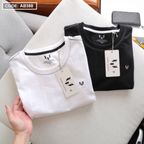 Áo Thun Nam Cổ Tròn Thêu Logo (Có Size 3XL) - AB388