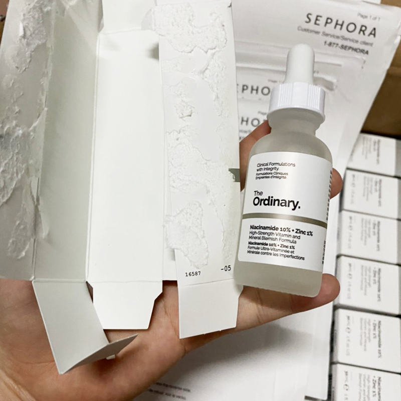 Serum Giảm Mụn Và Giảm Thâm The Ordinary Niacinamide 10% + Zinc 1% - Hàng Xách Tay