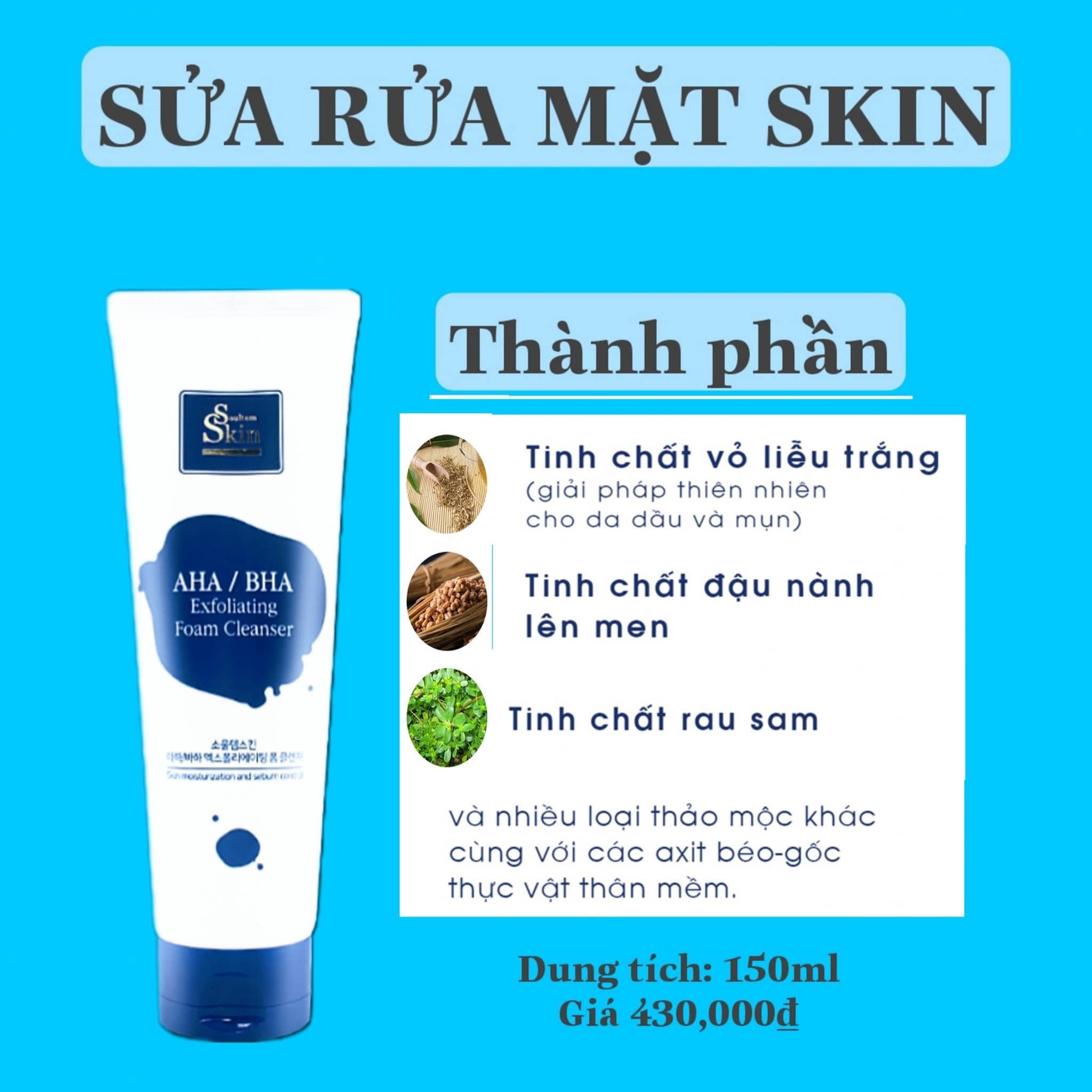 Kho sỉ sữa Rữa Mặt Soultem Skin Aha Bha Hàn Quốc Sữa Rữa Mặt Soultem Skin Aha Bha Hàn Quốc