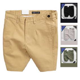 Quần Short Kaki Co Giãn Phối Nút Cao Cấp (Có Size 36) - QB383