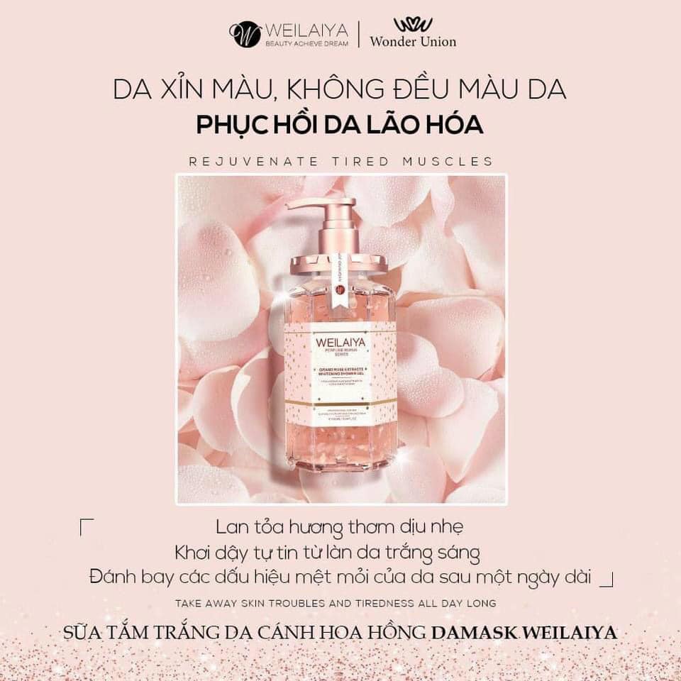 15878-270040601-3020385148225561-4116951644372509597-n-8.jpg Sữa Tắm Trắng Da Cánh Hoa Hồng Weilaiya Damask 450ml Chính Hãng - 6971025880783