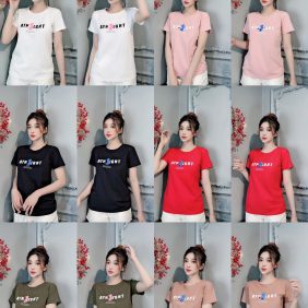 Áo thun thái nữ form suông in chữ thun xịn cao cấp - AG134