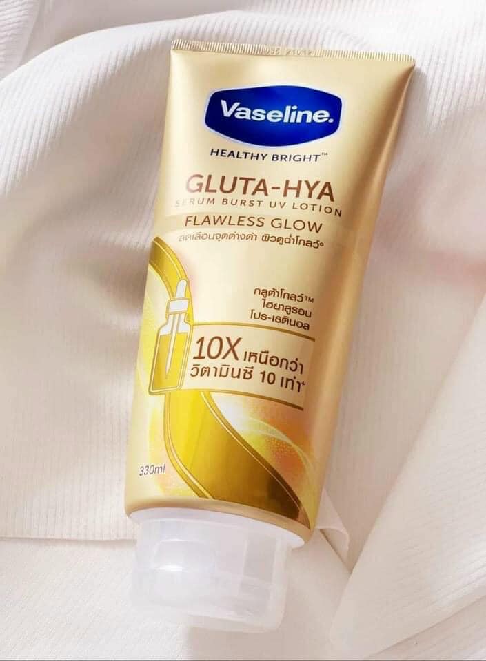 16276-276046869-829887907958123-1670296467683439454-n-9.jpg Sữa Dưỡng Thể Vaseline 10X Vàng Healthy Bright Gluta Hya Serum Flawless Glow 330ml (Hàng nhập khẩu có tem phụ) - 8851932427739