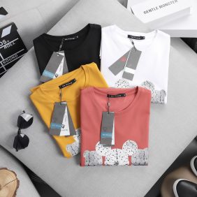 Áo thun nam cổ tròn in hình gấu - AB412