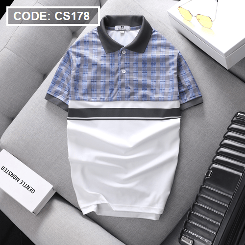 Áo thun nam cổ bẻ phối sọc( có size 3x) Áo thun nam cổ bẻ phối sọc( có size 3x)