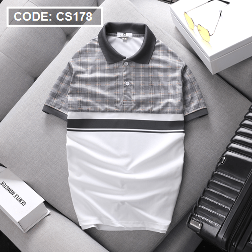 Áo thun nam cổ bẻ phối sọc( có size 3x) Áo thun nam cổ bẻ phối sọc( có size 3x)