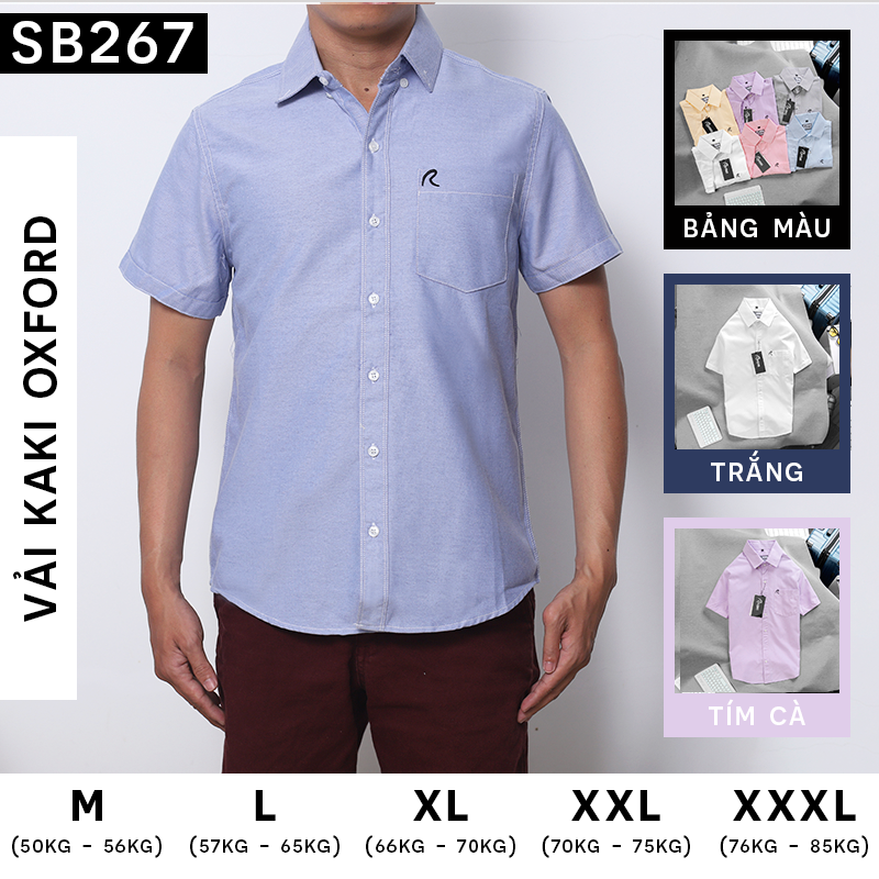 Kho sỉ áo Sơ Mi Nam Oxford Tay Ngắn Có Túi Rayman Rurumen( Có size 3x)