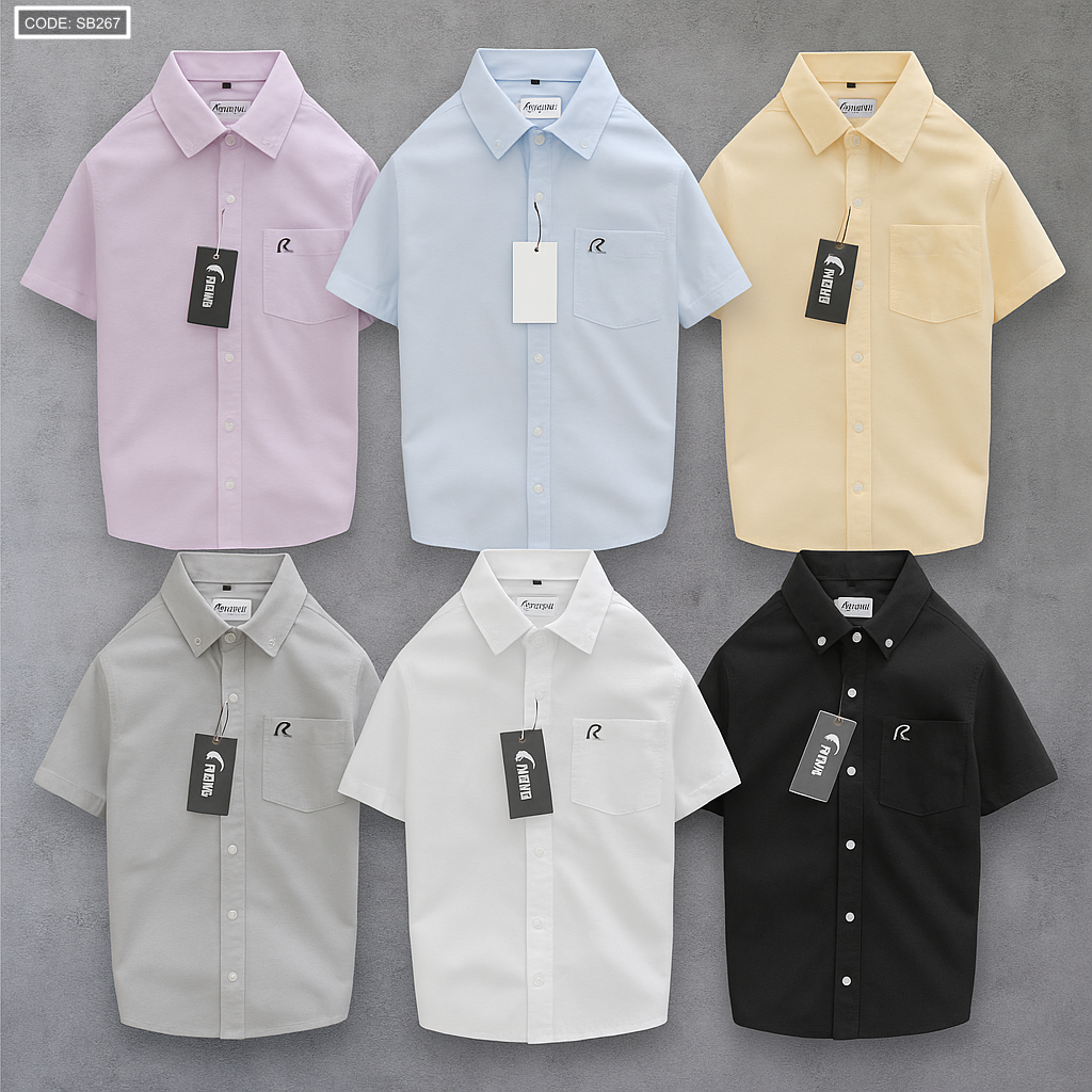 Kho sỉ áo Sơ Mi Nam Oxford Tay Ngắn Có Túi Rayman Rurumen( Có size 3x)