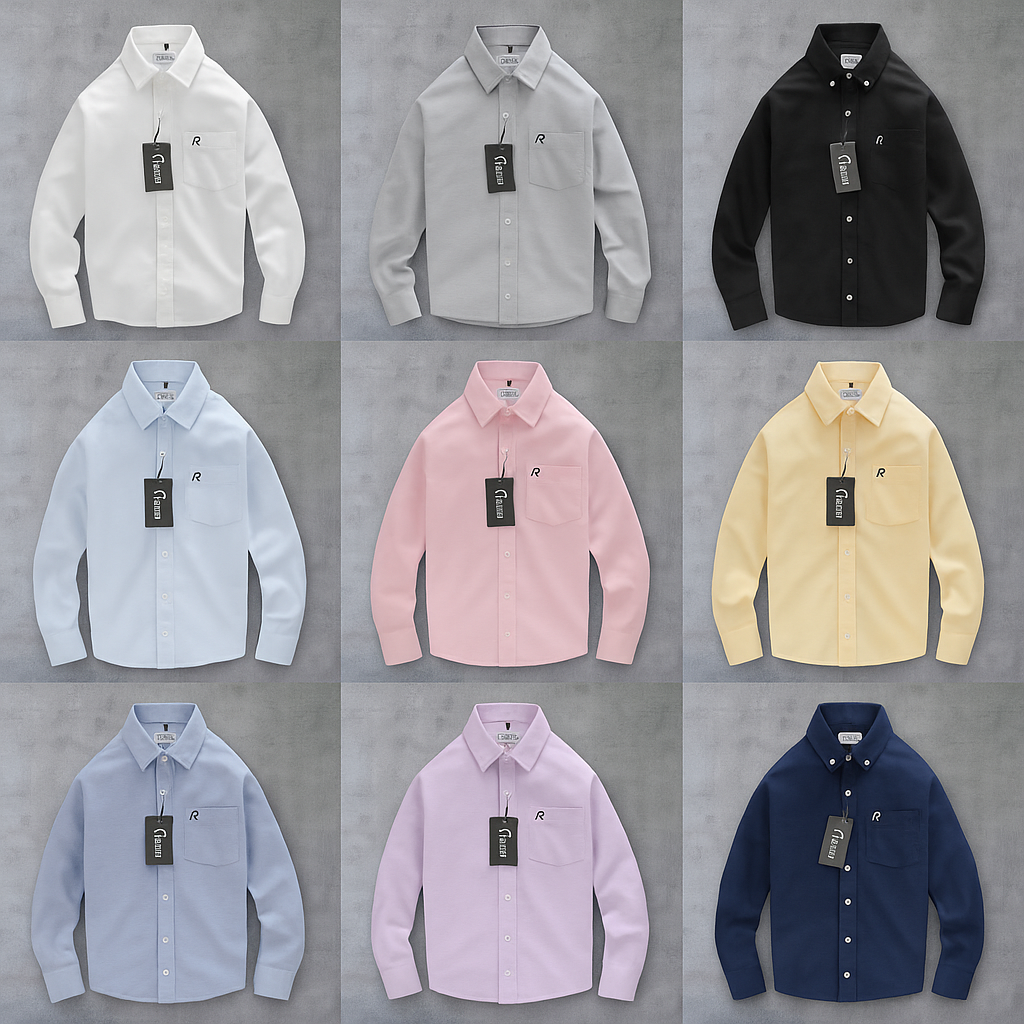 Áo Sơ Mi Nam Tay Dài Oxford Có Túi Rayman