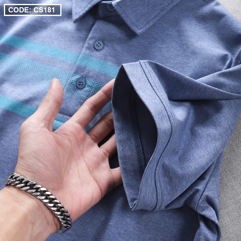 17176-z3543299000674-7696cb1172f17c9143e6cd195d1ae9fd-4.png Áo Thun Nam Tay Ngắn Có Cổ Có Túi Thun Cotton Đốm - CS181