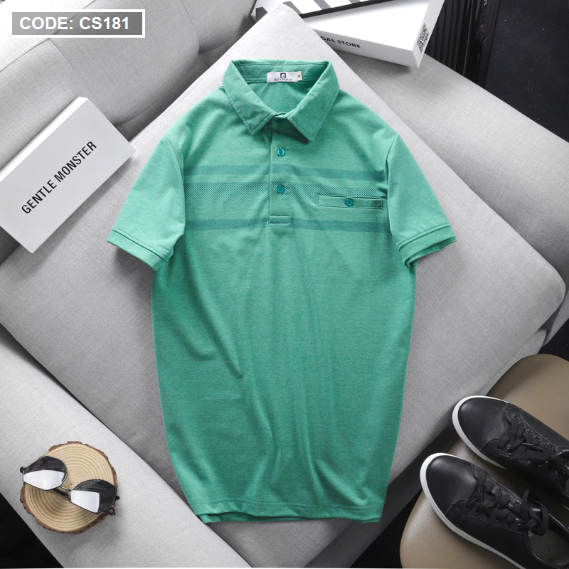 Áo Thun Nam Tay Ngắn Có Cổ Có Túi Thun Cotton Đốm Áo Thun Nam Tay Ngắn Có Cổ Có Túi Thun Cotton Đốm