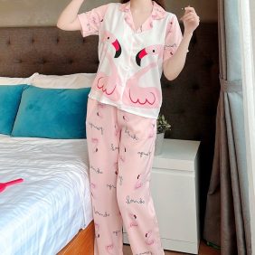 Đồ bộ nữ pijama tay ngắn in hình đáng yêu - DB0833