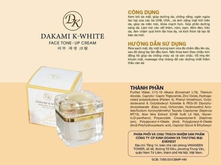 Kem Dakami K White Ban Ngày 3 In 1