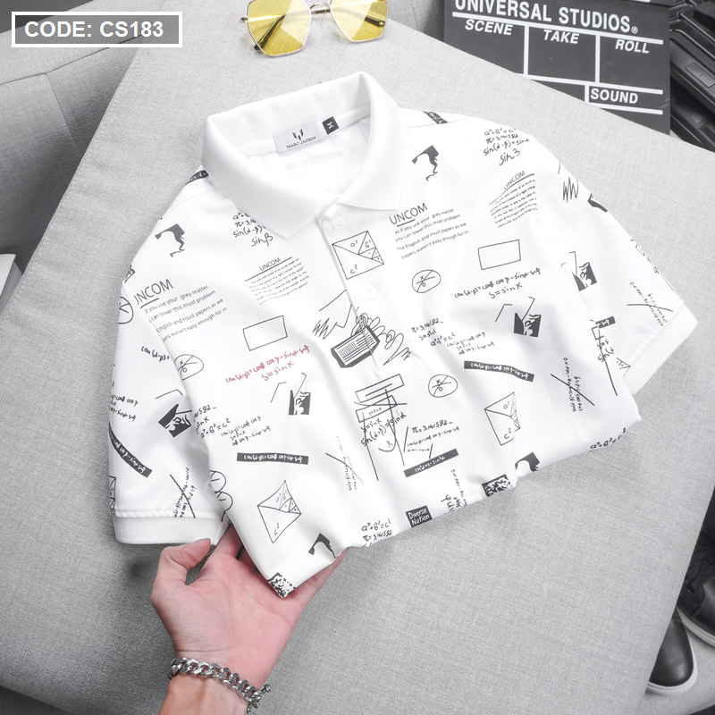 Kho sỉ áo Thun Nam Cổ Bẻ In Hình Họa Tiết (Có Size 3XL)