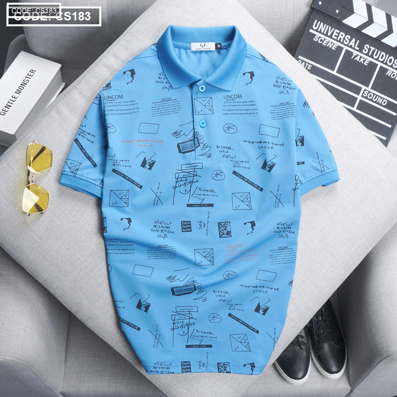 Kho sỉ áo Thun Nam Cổ Bẻ In Hình Họa Tiết (Có Size 3XL)